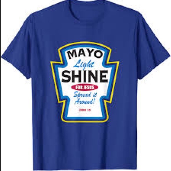 🪴NWT Mayo Light Shine, Christian Condiment Shirt - Picture 1 of 3